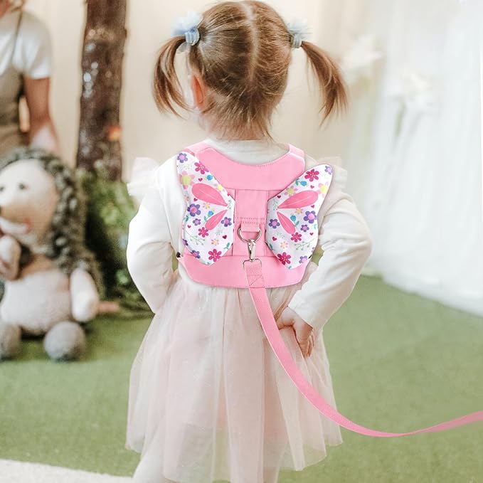 Accmor Toddler Harness Leash, Cute Butterfly Kids Leash + Anti Lost Wrist Link for Outdoor Travel, Adorable Child Walking Harness Wristband Assistant Strap Belt Keep Kids Close for Baby Boys Girls-CubbioJoy