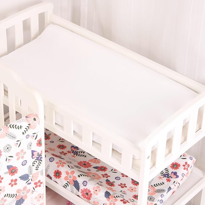 CaSaJa 4-Piece Crib Bedding Set for Boys and Girls, Nursery Baby Bedding Set Including Quilted Comforter with Fitted Crib Sheet and Changing Pad Covers, Reversible Quilt Design, Petals Flying-CubbioJoy