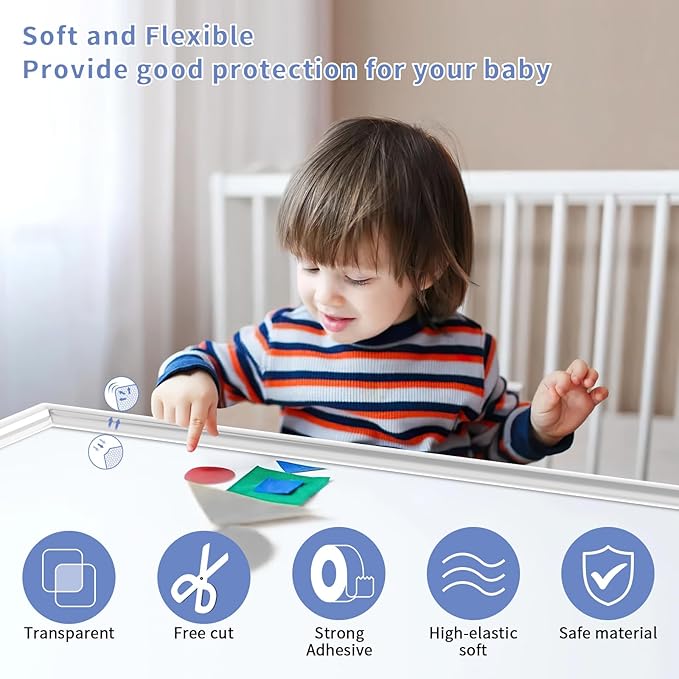 Corner Protectors, Clear Corner Protector Baby Proofing, Soft Edge Protectors,6.6ft(2M) Corner Guards Furniture Corner&Edge Safety Bumpers with Upgraded Strong Adhesive for Furniture&Sharp Corners-CubbioJoy