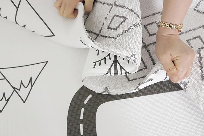 Baby Care Play Mat (Large, Nordic Trails - Tribal) 82'' x 55'' Original One-Piece Reversible Rollable Waterproof Play Mat for Infants, Babies, Toddler, and Kids-CubbioJoy