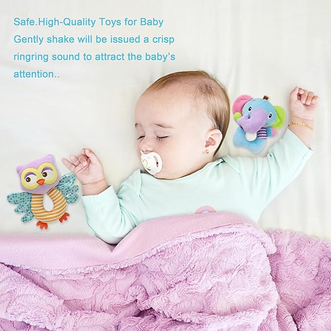 BLOOBLOOMAX Sock rattles for Babies 0-24 Months Baby Animal Foot Finder Educational Toys-CubbioJoy