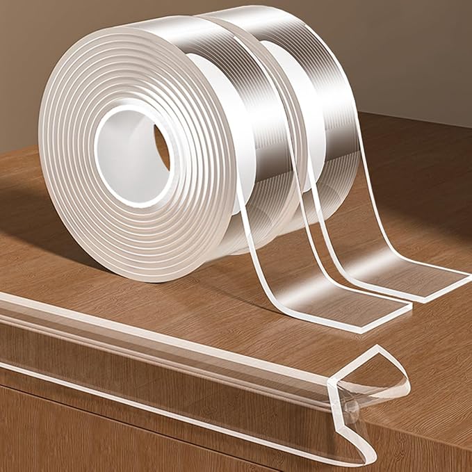 2Pack Baby Proofing Edge Protector for Baby,Clear Edge Protector Strip Sharp Edge Wrap Cover Tape,Corner Bumpers for Furniture,Crib Rail Covers for Teething,Total 19.68 Ft (Width 1.18 in)-CubbioJoy