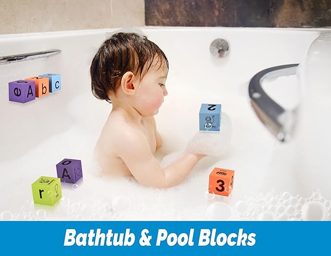 BOHS Foam Learning Blocks - Number,Alphabet,Shapes,Sight Words - Quiet,Safe and Soft Stacking Toys for Toddlers,30pcs,1.96 in(5cm)/Piece-CubbioJoy