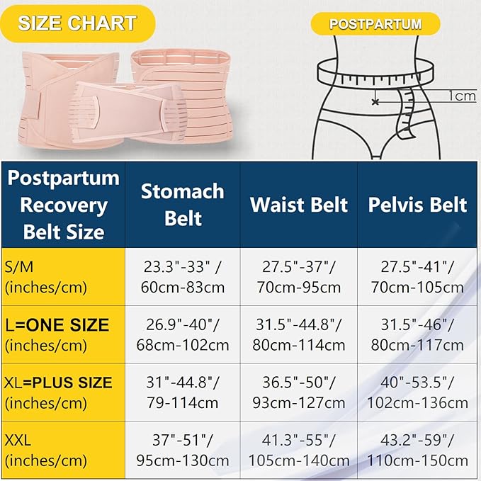 ChongErfei 3 in 1 Postpartum Support Recovery Belly Wrap Waist/Pelvis Belt Body Shaper Postnatal Shapewear,XL Beige-CubbioJoy