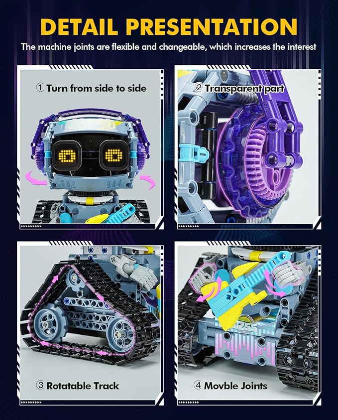 3 in 1 STEM Robotics Toy Building Blocks Set, Programmable APP Remote Control Robot/Car Robot Coding Kit, STEM Project Education Birthday Gift for Boys and Girls Ages 8-12 (433 Pieces)-CubbioJoy