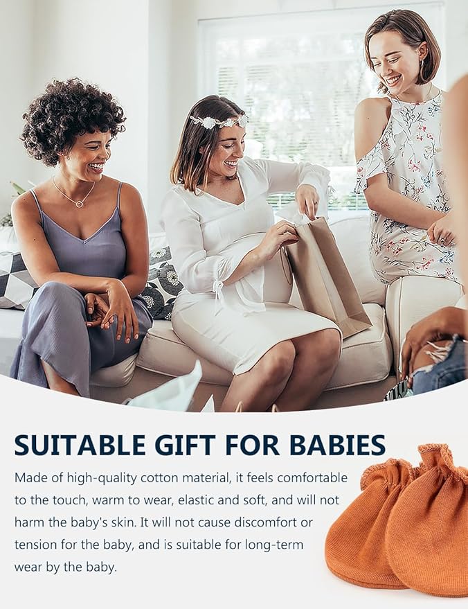 Cute Baby Mittens Newborn, No Scratch Baby Boy Mittens, Baby Girl Hat Gloves for Toddlers, Infant, Newborn-CubbioJoy