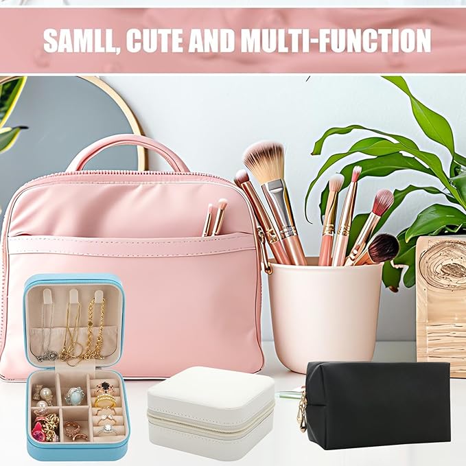 Bridesmaid Proposal Gifts Letter Cosmetic makeup bag bulk for Wedding Party Favors Bachelorette party decorations Toiletry Organizer Bag Makeup Case Gift (8, White&Black)-CubbioJoy