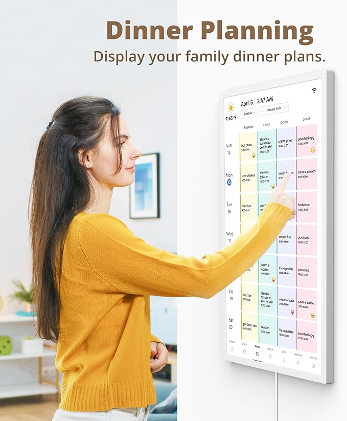 32" Digital Calendar Chore Chart – 1080P Full HD Interactive Touchscreen, Smart Family Planner, Hearth Display Digital Wall & Desk Mountable for Seamless Scheduling-CubbioJoy