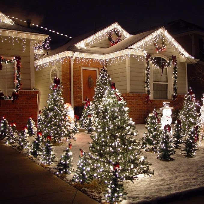 Brizled 4 Pack LED Christmas Lights, 33ft 100 LED Christmas String Lights, 120V UL Certified Connectable Xmas Tree Light Mini White Xmas Light for Home Tree Patio Indoor Outdoor Decoration, Cool White-CubbioJoy