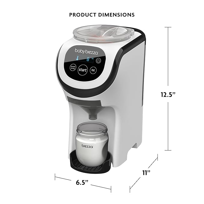 Baby Brezza Formula Pro Mini Baby Formula Mixer Machine Fits Small Spaces and is Portable for Travel– Bottle Makers Makes The Perfect Bottle for Your Infant On The Go, White-CubbioJoy