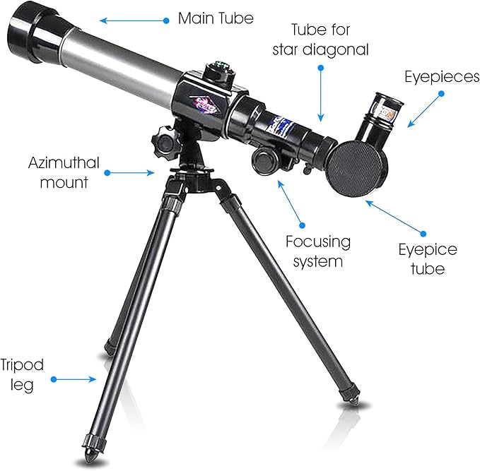 ArtCreativity Telescope for Starters - Includes Tripod Stand and 20x, 30x, 40x Eyepieces - Expensive Birthday Gifts for Kids Ages 3+-CubbioJoy