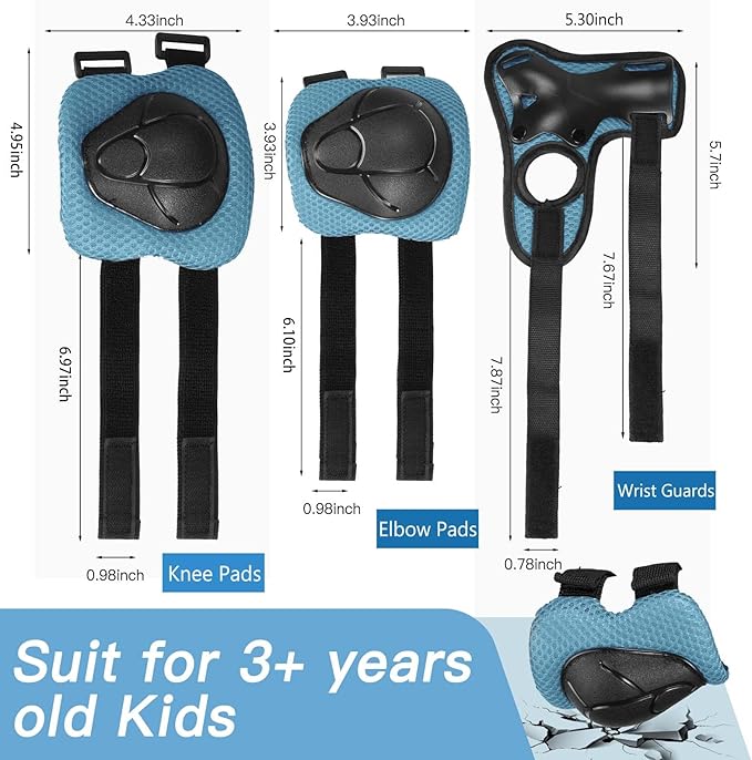 Kids Bike Helmet Set Adjustable Helmet for Ages 3-15 Kids Toddler Boys Girls Youth, Multi-Sport Bicycle Skateboarding Football Rollerskating Scooter Rollerblade Balance Bike Helmets-CubbioJoy