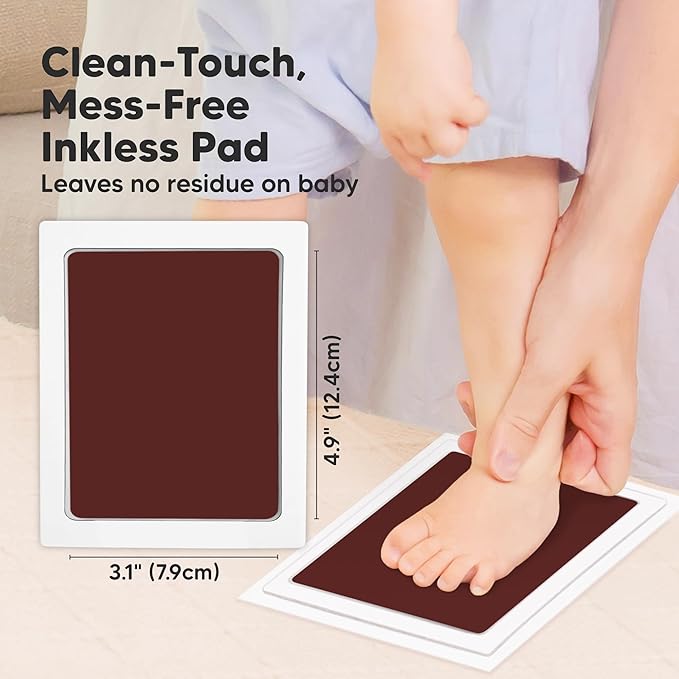 4-Pack Inkless Baby Hand and Footprint Kit - Mess Free Ink Pad for Newborn Keepsake, Dog Nose & Paw Print Kit, Clean Touch Ink Pad for Baby Hand & Footprints, Ideal New Mom Gifts (Auburn, L)-CubbioJoy