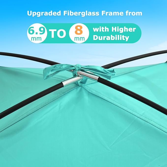 COMMOUDS Beach Tent Sun Shade for 3/4-5/6-7/8-10 Person, UPF 50+ Beach Sun Shelter Canopy Tent, Lightweight, Easy Set Up and Carry-CubbioJoy