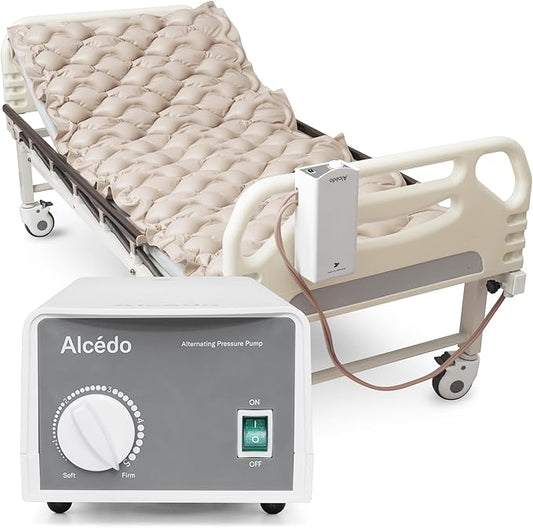 Alcedo Alternating Air Pressure Mattress Pad for Bed Sore and Ulcer Prevention, Hospital & Home Use Medical Mattress Topper for Bedridden Patient, Adjustable Ultra Quiet Pump and Waterproof Cushion-CubbioJoy