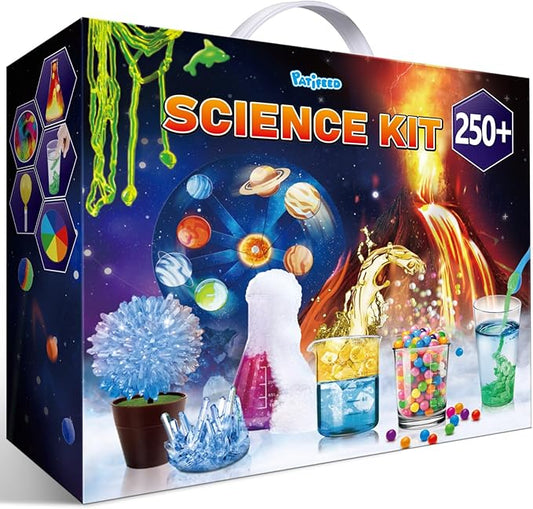 250 Experiments Kits for Kids, Science S.T.E.M Projects Scientific Toys for Boys Girls Gifts Ideas Birthday Christmas, Erupting Volcano, Planet, Bouncy Ball,Chemistry Scientist Set-CubbioJoy