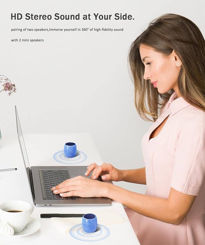 comiso Small Bluetooth Speaker, IPX7 Waterproof Speaker with Robust Bass and Stereo Sound, Wireless Speakers with Hands-Free Call, Portable Speakers for Hiking, Car or Trip, Ideal Gift for Men, Women-CubbioJoy