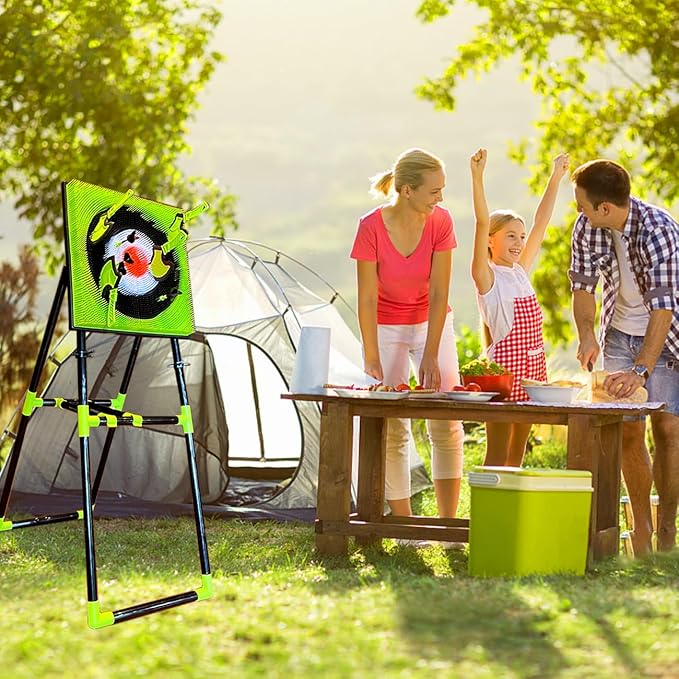Axe Throwing Game for Backyard,Plastic Axe Throwing Game Set,Ax Throwing Game Set for Adults,Contains Foldable Axe Throwing Board,Axes,Bows and Arrows and 3 Types of Darts for Family Games-CubbioJoy