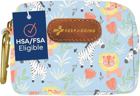 KeepGoing Small Travel First Aid Kit Kids – 60 Pc. Mini First Aid Kit for Purse, Diaper Bag, & Backpack with Latex-Free Bandages – 4 Oz., & 4.5 x 3.5 x 2 in, TSA-Approved-CubbioJoy