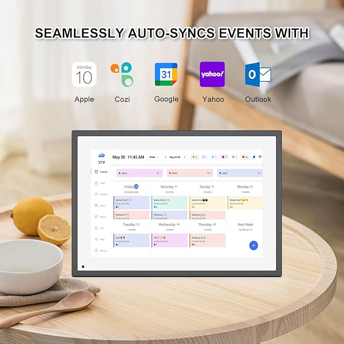 10.1 Inch Smart Digital Calendar Planner & Chore Chart, IPS HD Touchscreen Interactive Display for Family Schedules, Built-in Digital Picture Frames Function - Streamline Household Organization-CubbioJoy