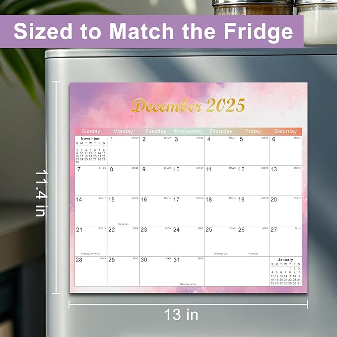 2025-2027 Magnetic Fridge Calendar 21 Monthly Magnetic Calendar for Refrigerator Planner Runs from October 2025 Until June 2027 Easy Organizing Markers Tearable (Colorful)-CubbioJoy