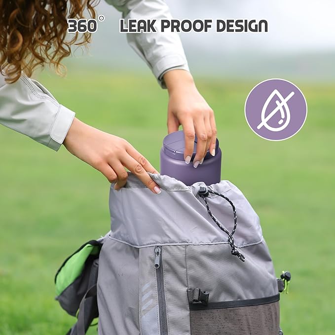 26oz Soup Thermo for Hot Food Kids with Buckle Lid Insulated Vacuum Food Jar Wide Mouth Leakproof Stainless Steel Lunch Container (Purple)-CubbioJoy