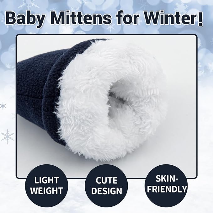 BAVST Baby Toddler Winter Mittens Girls Warm Fleece Lined Gloves Kids Sherpa Lined Mittens for Boys-CubbioJoy
