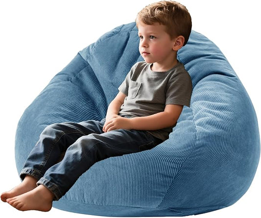 Bean Bag Chairs for Kids Chair Round Sofa Memory Foam Filling Reading Gaming Sofa for Living Room Bedroom-CubbioJoy