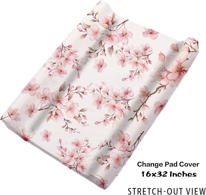 Custom Nursery Crib Bedding Set: 4 Piece Pink Flower Elephant Pattern Baby Crib Sets for Girls with Personalized Name - Toddler Double Layer Blanket Set, Comfortable Crib Bed Sheets for Baby Toddlers-CubbioJoy