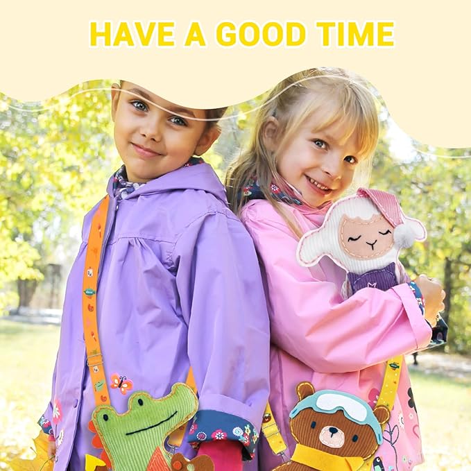 Avenir Sewing Kit for Kids Birthday Gifts for Kids Aged 6 Corduroy Fabric With Shoulder Strap Safe Needles Pre-cut Felt Easy DIY Arts and Crafts for Boys and Girls Stuff No Mess with Full Instructions-CubbioJoy