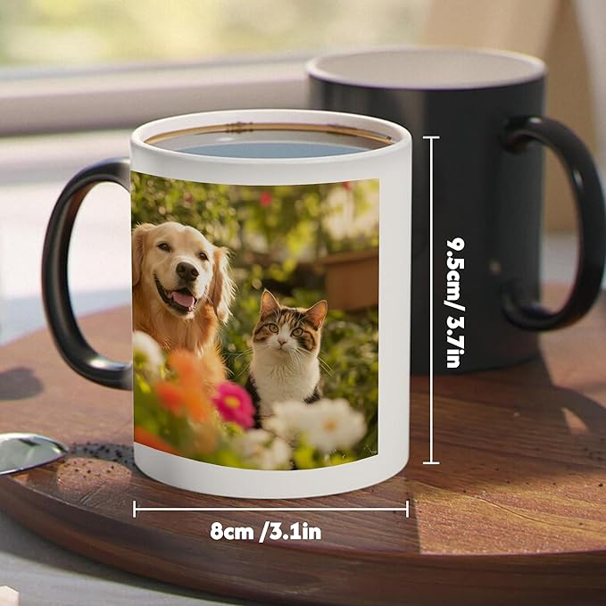Custom Magic Mug Personalized Photo Coffee Mugs 11 Oz Customize Color Changing Cup with Photo Text Image Logo Ceramic Cups Gifts for Men Women Dad Mom Family Best Friend-CubbioJoy