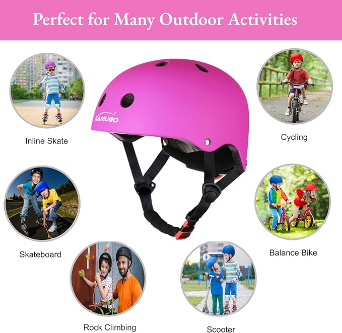 KAMUGO Kids Bike Helmet,Toddler Helmet Adjustable Kids Bicycle Helmet Girls Or Boys Ages 2-8/8-14 Years Old Multi-Sports for Cycling Skateboard Scooter-CubbioJoy
