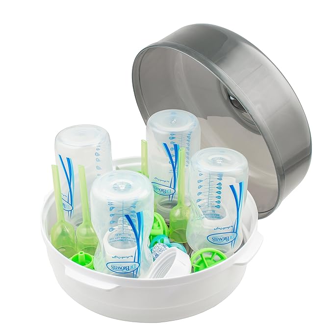 Dr. Brown's Microwave Steam Sterilizer for Baby Bottles, Nipples, Bottle Parts, Pacifiers, Teethers and Breast Pump Parts-CubbioJoy
