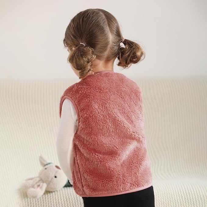 Baby Boys Girls Fleece Vest Zip Up Cute Bear Jackets Fuzzy Fall Winter Warm Clothes Newborn Outwear for Toddler Infant-CubbioJoy