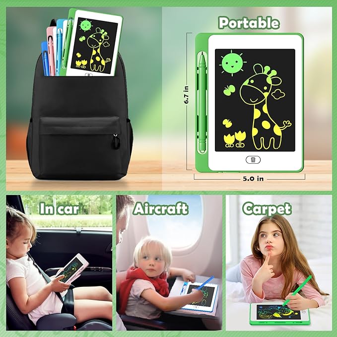 4 Pack LCD Writing Tablet for Kids, 6.5 Inch Colorful Doodle Board Drawing Tablet, Erasable Reusable Electronic Drawing Pads, Educational Learning Toys Birthday Gifts for Girls Boys Age 3 4 5 6 7 8-CubbioJoy