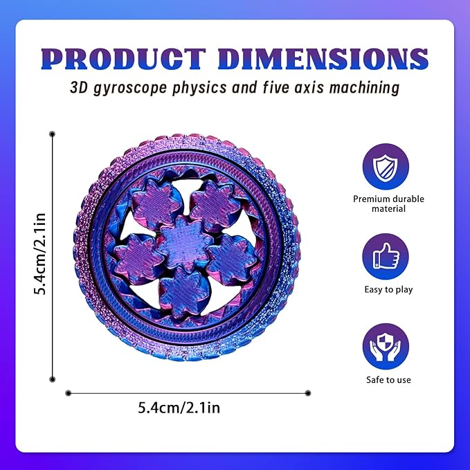 2-Pack 3D Printed Fidget Spinners for Kids & Adults - Stress Relief Toys for ADHD, Anxiety & Sensory Needs | Quiet Office Desk Toy & Party Favors - Birthday Goodie Bag Fillers for Kids-CubbioJoy