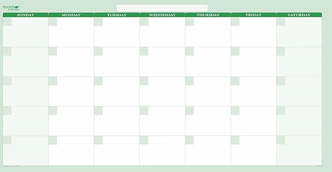 30-Day 1-Month Dry and Wet Erasable Wall Calendar Planner (38" 75", Earth Green)-CubbioJoy