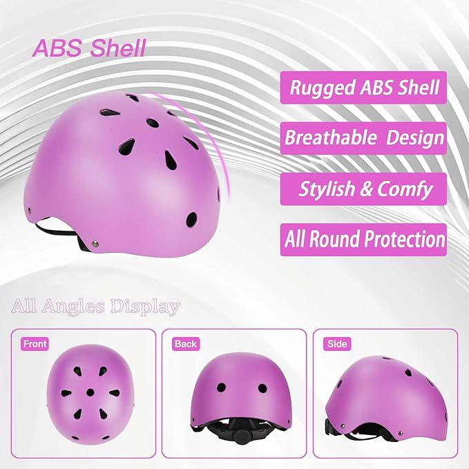 Kids Bike Helmet Set Adjustable Helmet for Ages 3-15 Kids Toddler Boys Girls Youth, Multi-Sport Bicycle Skateboarding Football Rollerskating Scooter Rollerblade Balance Bike Helmets-CubbioJoy