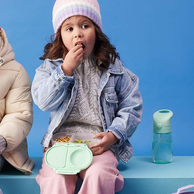 b.box Snack Containers for Kids, Toddler Snack Box Container, Reusable Small Bento Box for Lunch, School & Travel, Leak Proof, BPA free, Dishwasher Safe, Ages 4 months+ (Spearmint, 12oz capacity)-CubbioJoy