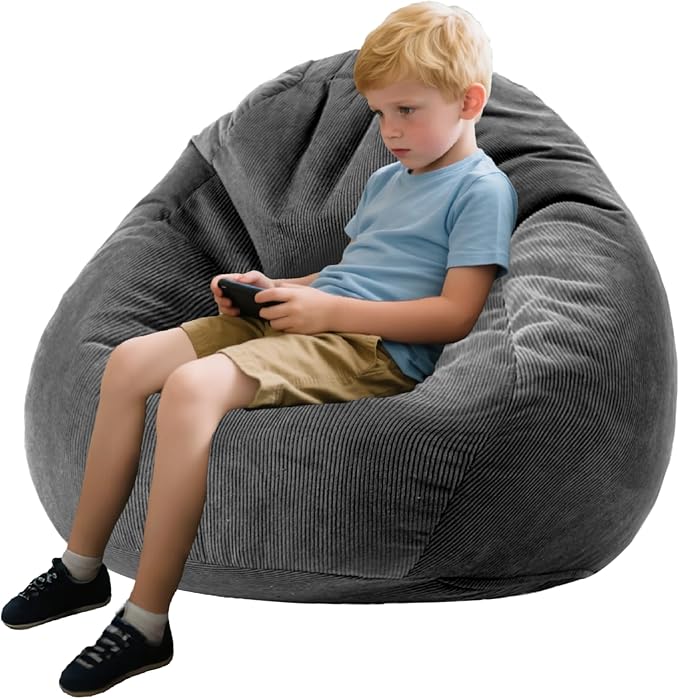 Bean Bag Chairs for Kids Chair Round Sofa Memory Foam Filling Reading Gaming Sofa for Living Room Bedroom-CubbioJoy