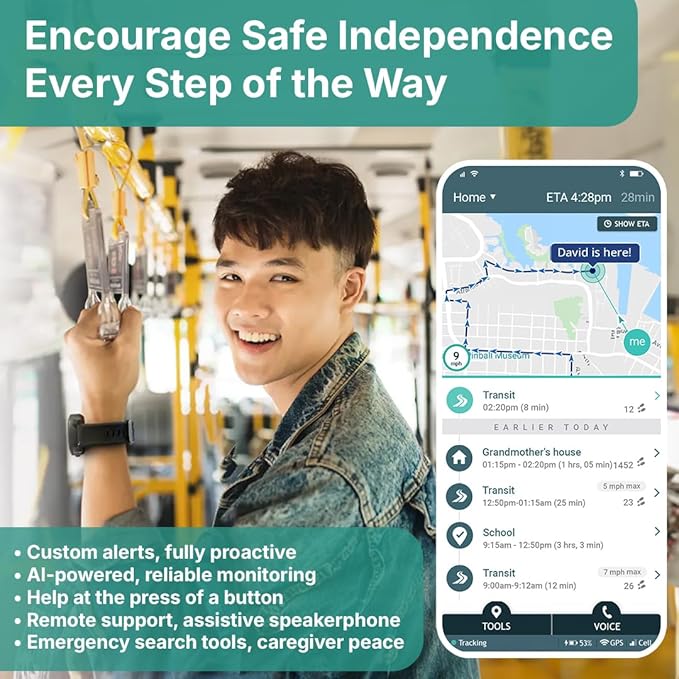 AngelSense Personal GPS Tracker for Kids, Teen, Autism, Special Needs, Elderly, Dementia - 2-Way Auto-Answer Speakerphone & SOS Button - School Bus Tracking - Subscription Required-CubbioJoy