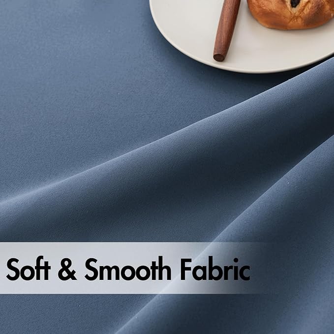 ANRODUO Back Tab Blackout Curtains for Bedroom Living Room, Rod Pocket Pinch Pleated Thermal Insulated Room Darkening Curtains 90 Inches Long 2 Panels, Stone Blue, 42 x 90 Inch-CubbioJoy