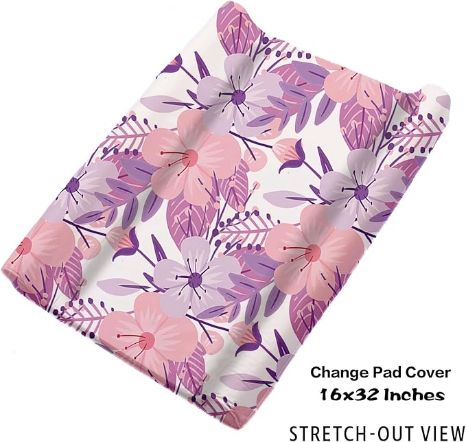 Custom Nursery Crib Bedding Set: Personalized Name 4 Piece Purple Flower Elephant Design Baby Crib Sets for Girls - Toddler Double Layer Blanket Set, Comfortable Crib Bed Sheets for Baby Toddlers-CubbioJoy