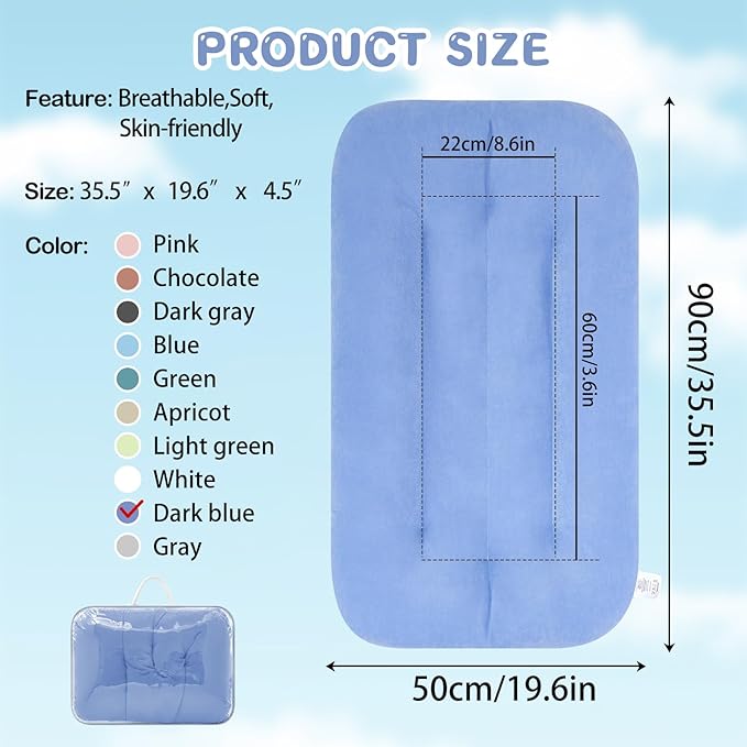 Baby Lounger for Newborn, Bionic Design Baby Lounger, Soft Organic Cotton Breathable Lounger for Infants 0-18 Months (Blue)-CubbioJoy