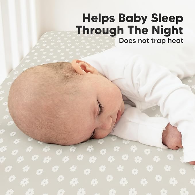 KeaBabies 2-Pack Organic Crib Sheets for Boys, Girls - 52x28 Fitted Crib Mattress Sheet Neutral, Breathable Jersey Cotton Cover for Baby Bed, Toddler Mattress, Soft & Cute Prints (Meadow)-CubbioJoy