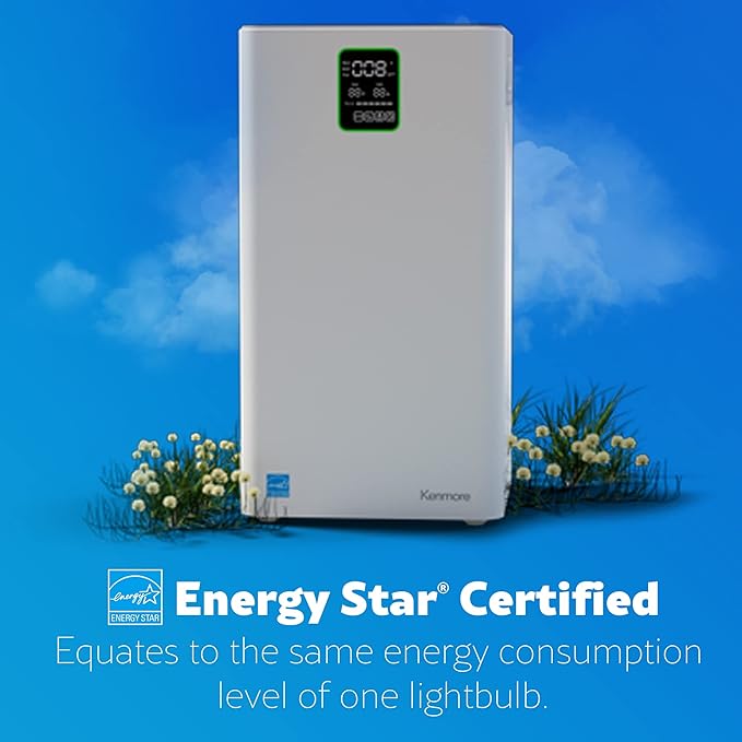 Kenmore PM3020 Air Purifiers with H13 True HEPA Filter, Covers Up to 1500 Sq.Foot, 24db SilentClean 3-Stage HEPA Filtration System, 5 Speeds for Home Large Room, Kitchens & Bedroom-CubbioJoy