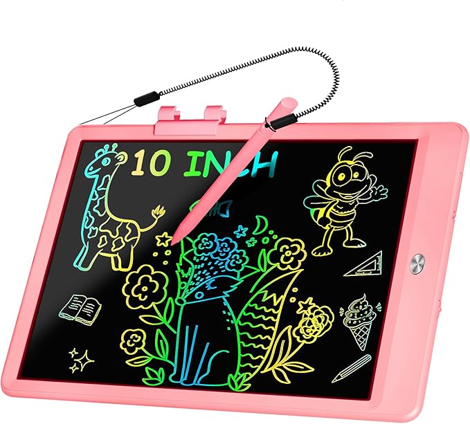 Decute Kids Toys LCD Writing Tablet with Stylus, 10 Inch Erasable Toddlers Doodle Board, Reusable Drawing Pad for Kids, Educational Christmas Birthday Gift for 3 4 5 6 7 8 Girls Boys Toddler Pink-CubbioJoy