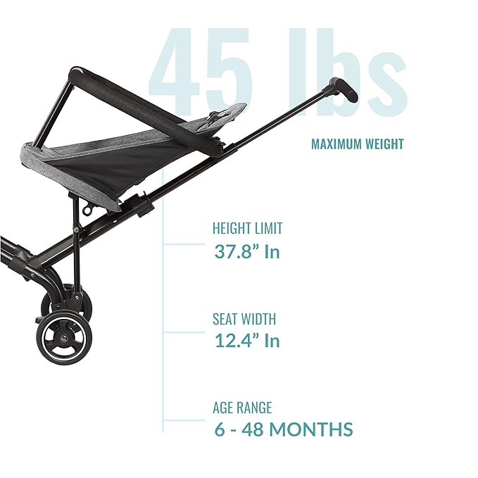 Dream On Me Lightweight And Compact Coast Rider Stroller With One Hand Easy Fold, Adjustable Handles And Soft Ride Wheels, Grey-CubbioJoy