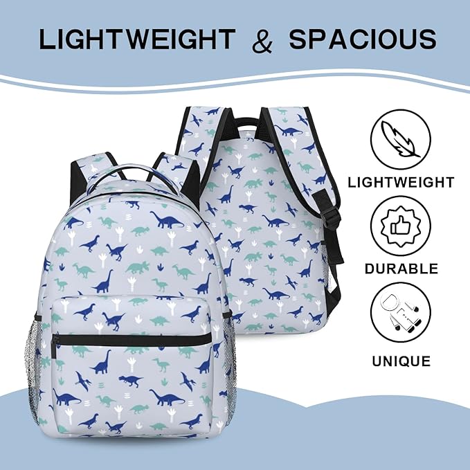 Dinosaur Backpack for Kids Boys Girls, Lightweight School Bookbag with Multiple Compartments, Simple Modern Waterproof Durable Kids' Backpack for Age 5-12, for School & Outdoor Activities-CubbioJoy