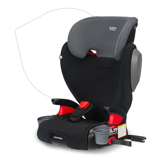 Britax Highpoint Backless Belt-Positioning Booster Seat, SafeWash Black Ombre-CubbioJoy